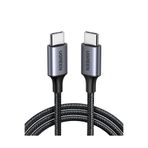 Ugreen 50152 60W 3A QC PD Örgülü 2 mt Siyah USB-C Hızlı Şarj Kablosu