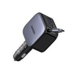 UGREEN 90W USB-C Makaralı Dahili Kablolu Hızlı 2x USB-C 1x USB-A Araç Çakmaklık