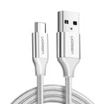 Ugreen Beyaz 50 cm Örgülü USB Type-C Şarj ve Data Kablosu