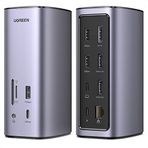 UGREEN Docking Station Triple Display, 12-in-1 USB C MacBook Docking Station with 2 HDMI DP 8K, 10 Gbps USB C and USB-A Data, 100W PD Charging, Ethernet, Audio, SD TF Card Reader for Mac OS, Windows