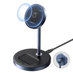 UGREEN MagFlow 2'si 1 Arada Manyetik Şarj Standı Kablosuz Şarj İstasyonu Kablosuz Şarj Cihazı iPhone 16,16 Pro,16 Pro Max,15,14,13 Serieno, AirPods 3, 2 ile Uyumlu