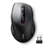 UGREEN Mouse Kablosuz 2.4G 1600 DPI Nano Alıcı ile 6 Düğme, 12 Ay Pil Ömrü, PC Dizüstü iMac MacBook Microsoft Pro, Ofis Ev için 3 Ayarlanabilir DPI Seviyesi, Siyah
