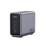 Ugreen Nexode 300W GaN 5 Portlu Hızlı Şarj Cihazı İstasyonu 4xUSB-C 1xUSB-A Gri 90903