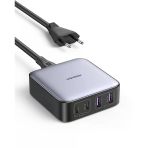 Ugreen Nexode 65W GaN 2 Masaüstü 4 Portlu Hızlı Şarj Cihazı İstasyonu 2xUSB-A, 2xUSB-C, Gri - 90747