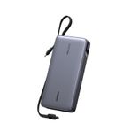 UGREEN Nexode Power Bank, 25000 mAh 165 W, 2 entegre USB-C kablolu hızlı şarj (140 W PD3.1), MacBook Pro 16 inç, Dell XPS, iPad Pro, Steam Deck, Galaxy S25 Ultra, iPhone 17 ile uyumlu