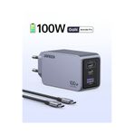 Ugreen Nexode Pro 100W Gan Hızlı Şarj Cihazı Usb-C Qc Pd 2Xusb-C, 1Xusb-A, Uzay Grisi, 25874
