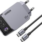 Ugreen Nexode Pro 25871 2xUSB-C+USB-A QC/PD 65W GaN Hızlı Şarj Kablosu ve Adaptörü