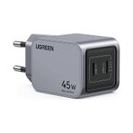 Ugreen Nexode Pro 45 W QC PD 2xUSB-C Gan Hızlı Şarj Cihazı Uzay Grisi