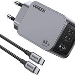 Ugreen Nexode Pro 65W GaN Hızlı Şarj Cihazı QC PD 2xUSB-C 1xUSB-A Uzay Grisi