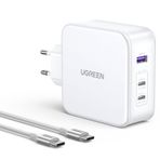 UGREEN Nexode USB-A+2*USB-C 140W GaN Tech. & USB-C kablosu 2 m, beyaz