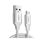 Ugreen Örgülü Micro USB 2 mt Beyaz Data ve Şarj Kablosu