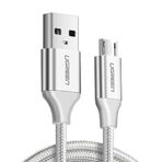 Ugreen Örgülü Micro-USB & USB-A Data ve Şarj Kablosu, 1 Metre, Beyaz