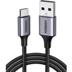 Ugreen Örgülü Siyah 50 cm USB Type-C Şarj ve Data Kablosu