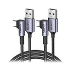 UGREEN Right Angle USB-A to USB-C Şarj Kablosu 1m - Uzay Grisi