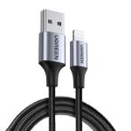 Ugreen Siyah 1.5 mt Lightning İphone Örgülü Data Ve Şarj Kablosu