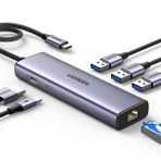 Ugreen Type-C To 3*usb 3.0 4K/30HZ HDMI RJ45 Gigabit Ethernet 100W Pd Güç Girişi Çoklayıcı Hub Adaptör
