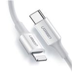 UGREEN Type-C to Lightning 3A PD MFi Hızlı Şarj Kablosu, 1m - Beyaz