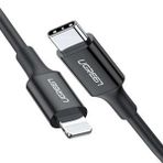 UGREEN Type-C to Lightning 3A PD MFi Sertifikalı Hızlı Şarj Kablosu, 1m - Siyah