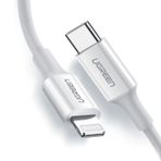 Ugreen Type-C to Lightning 3A PD MFi Sertifikalı Hızlı Şarj Kablosu 2 Metre Beyaz 60749