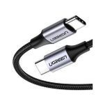 UGREEN Type-C to Type-C 3A/60W Örgü Hızlı Data ve Şarj Kablosu 2m - Gri Siyah
