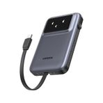 Ugreen Uno Dahili Kablolu 10.000 Mah 30w Hızlı Şarj Powerbank, Siyah, 35603b Gri