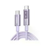 Ugreen Uno Usb-C 100W 5A Qc Pd Örgülü Hızlı Şarj Kablosu, 1 Metre, Mor, 65092
