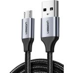 UGREEN USB 2.0 A to Micro USB Örgülü Hızlı Şarj Kablosu, 1m, Siyah - 1 Metre