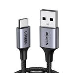 UGREEN USB-A to USB-C 3A QC Örgülü Hızlı Şarj Kablosu 1m - Siyah