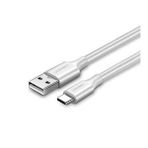 UGREEN USB-A to USB C Nikel Kaplama Hızlı Şarj Kablosu 1m - Beyaz