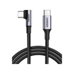 Ugreen Usb-C 100W 5A Qc Pd 90 Derece Örgülü Hızlı Şarj Kablosu, 2 Metre, Siyah, 70645