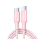 Ugreen Usb-C 100W 5A Qc Pd Örgülü Hızlı Şarj Kablosu, 1 Metre, Pembe, 65251