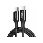 Ugreen Usb-C 100W 5A Qc Pd Örgülü Hızlı Şarj Kablosu, 1 Metre, Siyah, 65249