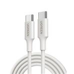 UGREEN USB-C 60W 3A QC PD Örgülü Hızlı Şarj Kablosu, 1 Metre, Beyaz