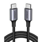 UGREEN USB-C 60W 3A QC PD Örgülü Hızlı Şarj Kablosu, 1 Metre - Siyah