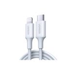 Ugreen USB-C - Lightning 3A PD MFi Sertifikalı Hızlı Şarj Kablosu, 1 m, Beyaz, 10493