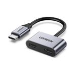 Ugreen Usb-C To 2Xusb-C Kulaklık Ve Şarj Adaptörü, 60165