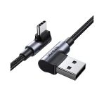 Ugreen Usb-C To Usb-A 3A Qc 90 Derece Hızlı Şarj Kablosu, 2 Metre, Uzay Grisi, 20857