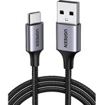 Ugreen Usb-C to Usb-A 3A QC Örgülü Hızlı Şarj Kablosu 2 Metre Siyah 60128