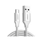 Ugreen Usb-c - Usb-a 3a Qc Örgülü Hızlı Şarj Kablosu, 1 M, Gümüş Beyazı, 60131