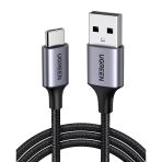 Ugreen Usb-C - Usb-A 3A Qc Örgülü Hızlı Şarj Kablosu, 2 M, Siyah, 60128