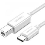 Ugreen USB-C - USB B Yazıcı Kablosu, 1.5 Metre, Beyaz, 40417 - 1,5 m