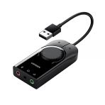 Ugreen Usb Harici Stereo Ses Kartı 15cm, Siyah, 40964