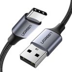Ugreen USB Type-C Örgülü 2 mt Siyah Data ve Şarj Kablosu