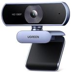 UGREEN USB Web Kamerası PC için Full HD 1080P/30fps Web Kamerası, Mikrofonlu Web Kamerası Net Stereo Ses Otomatik Işık Düzeltme 85° Görünüm Canlı Yayın için Web Kamerası Görüntülü Aramalar Öğrenme