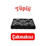 Uğur 4 Gözlü 4lü Set Üstü Siyah Ocak Tüplü