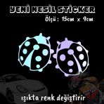 Uğur Böceği Oto Sticker 2 Adet Hologram Model Motosiklet Kask Atv Laptop Cam Uyumlu