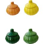 Uğur Böceği Ticaret 4 Adet Bal Kabağı Saklama Kabı - Şekerlik - Sunumluk - Renkli