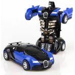 Uğur Böceği Ticaret Robota Dönüşen Araba Transformers It Bırak - Bugatti Modeli - Mavi
