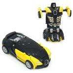 Uğur Böceği Ticaret Robota Dönüşen Araba Transformers It Bırak - Bugatti Modeli - Sarı