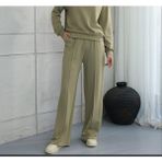 Uğur Butik Oyshoo Bol Paça Palazzo Salaş Önü çizgili çimalı Eşofman Altı - XL - Mint Yeşili